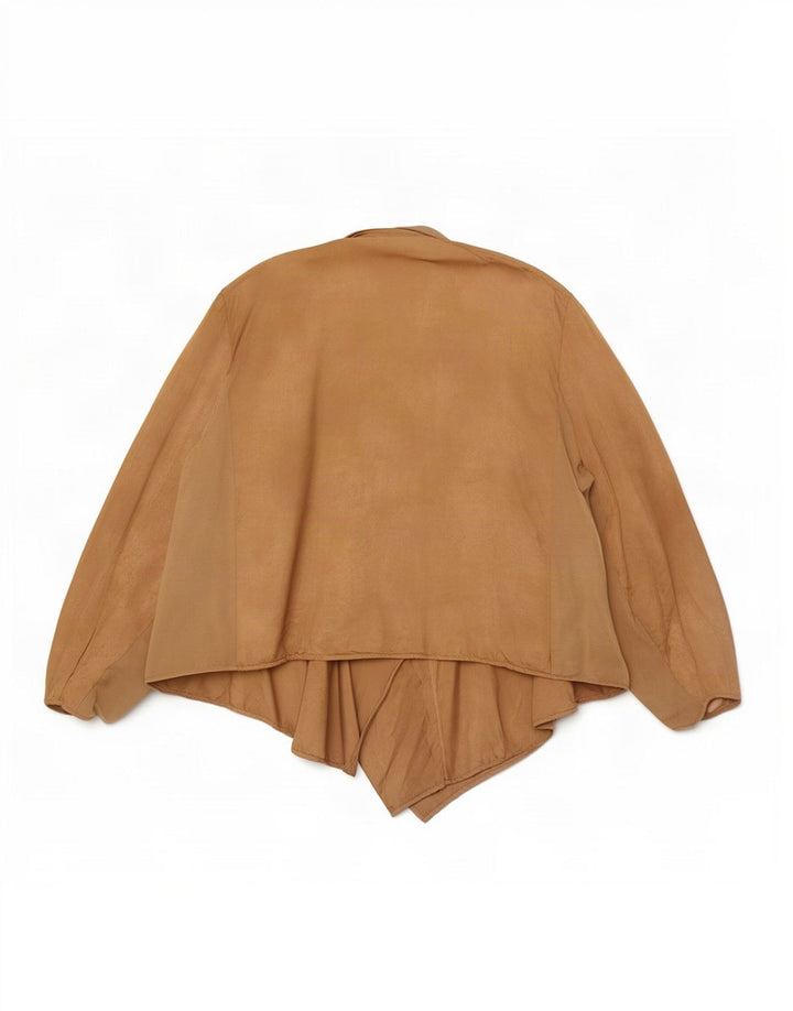 Marks & Spencer Dame Asymmetrisk Cardigan Top UK 24 4XL Beige Polyester