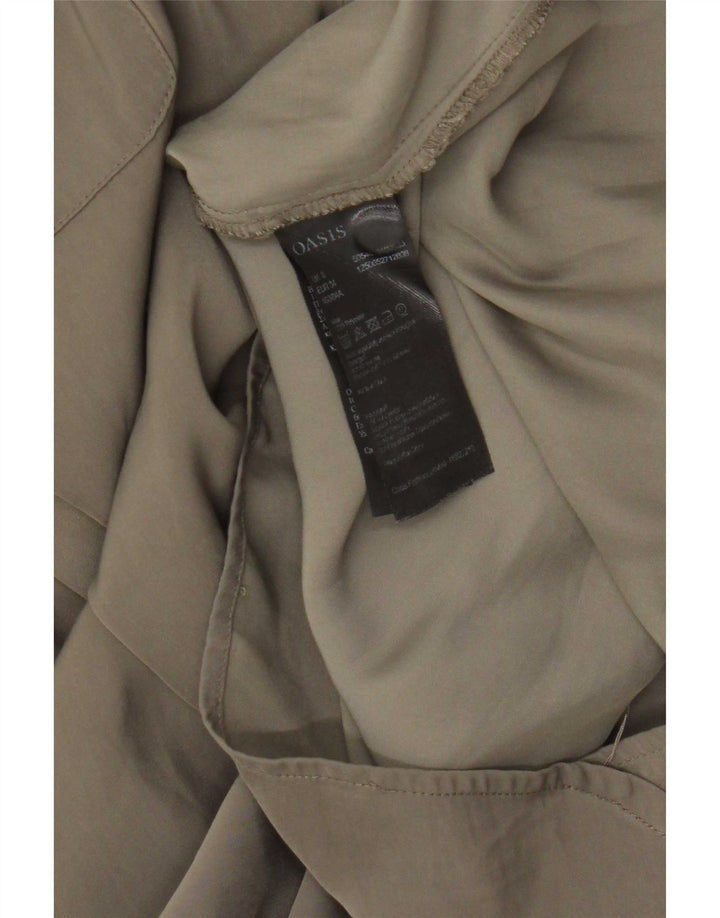 Oasis Womens 3/4-ærmet Shift Dress UK 8 Small Khaki Polyester