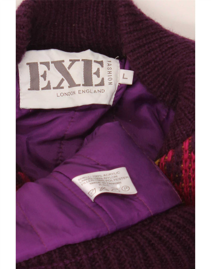 EXE kvinders abstrakt mønster cardigan sweater UK 16 Large Multicolor