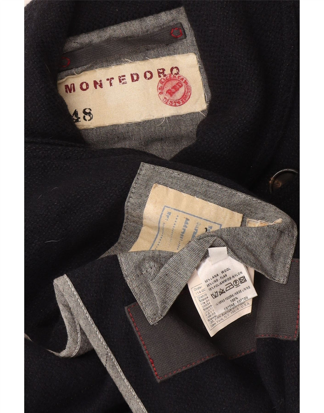 Montedoro Herre Ærtefrakke IT 48 Medium Navyblå Uld