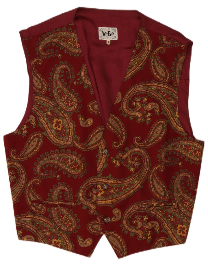 Wit Boy Herrevest Medium Burgundy Paisley Viscose