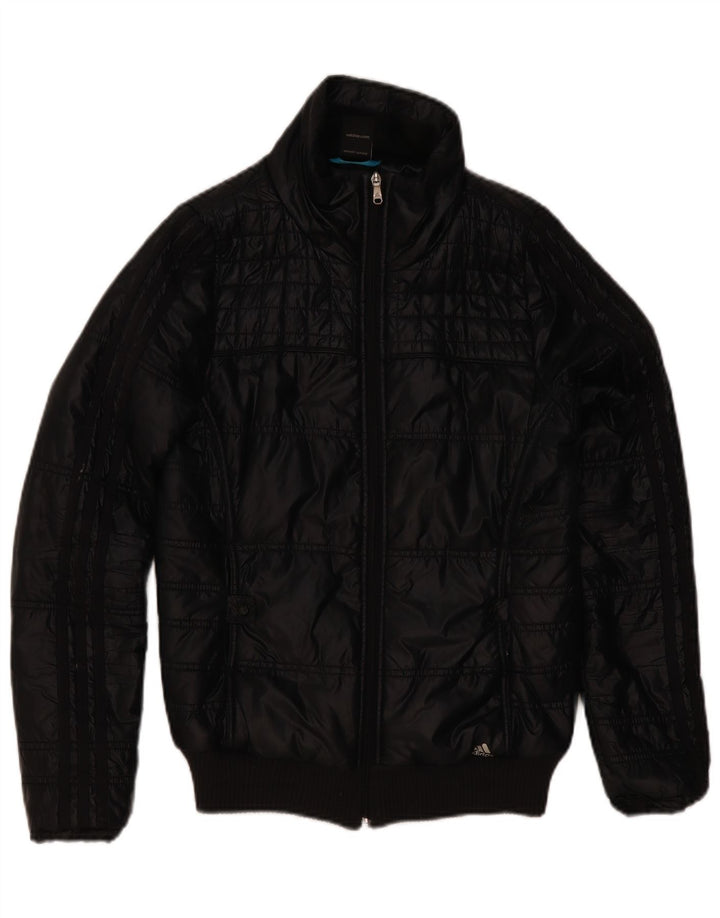 Adidas Dame Polstret Jakke UK 12 Medium Sort Polyester
