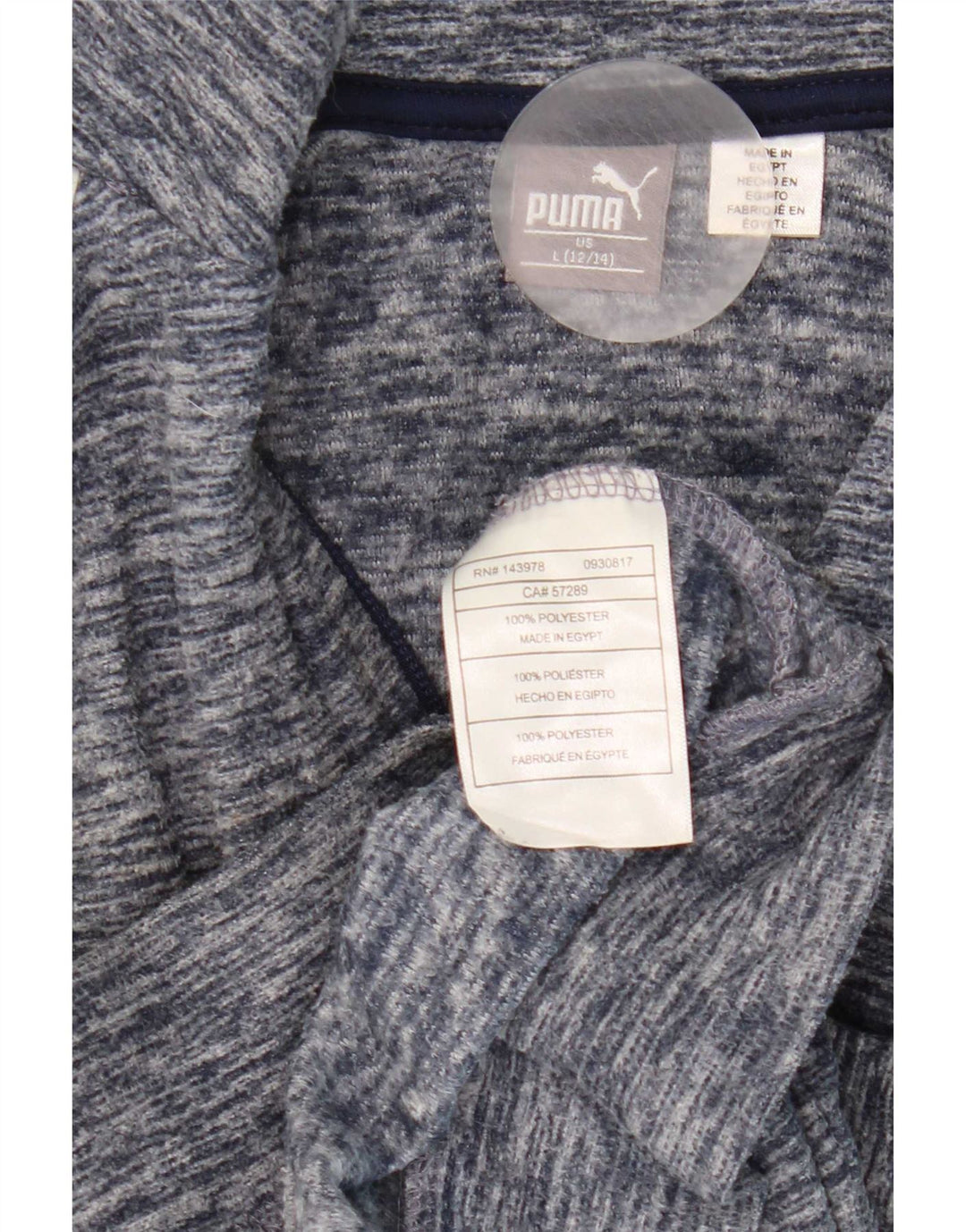 Puma fleecejakke til drenge 12-13 år Large Navy Blue Flecked Polyester