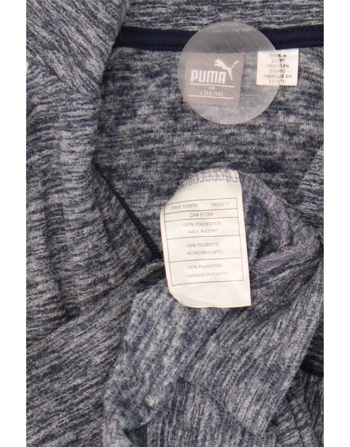 Puma fleecejakke til drenge 12-13 år Large Navy Blue Flecked Polyester