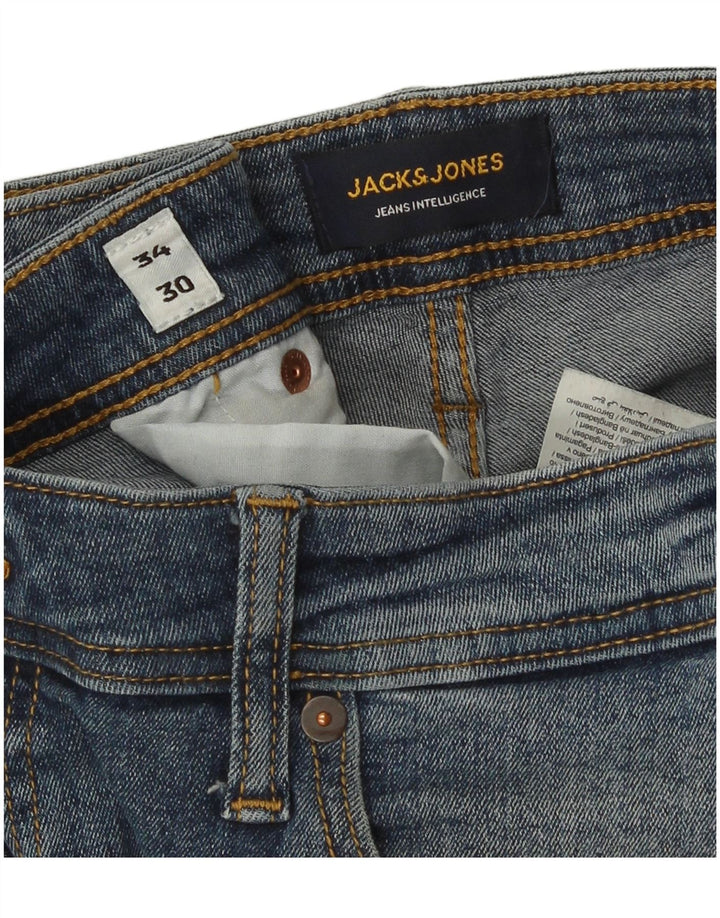 Jack & Jones Herre GLENN Slim Jeans W34 L30 Blå Bomuld