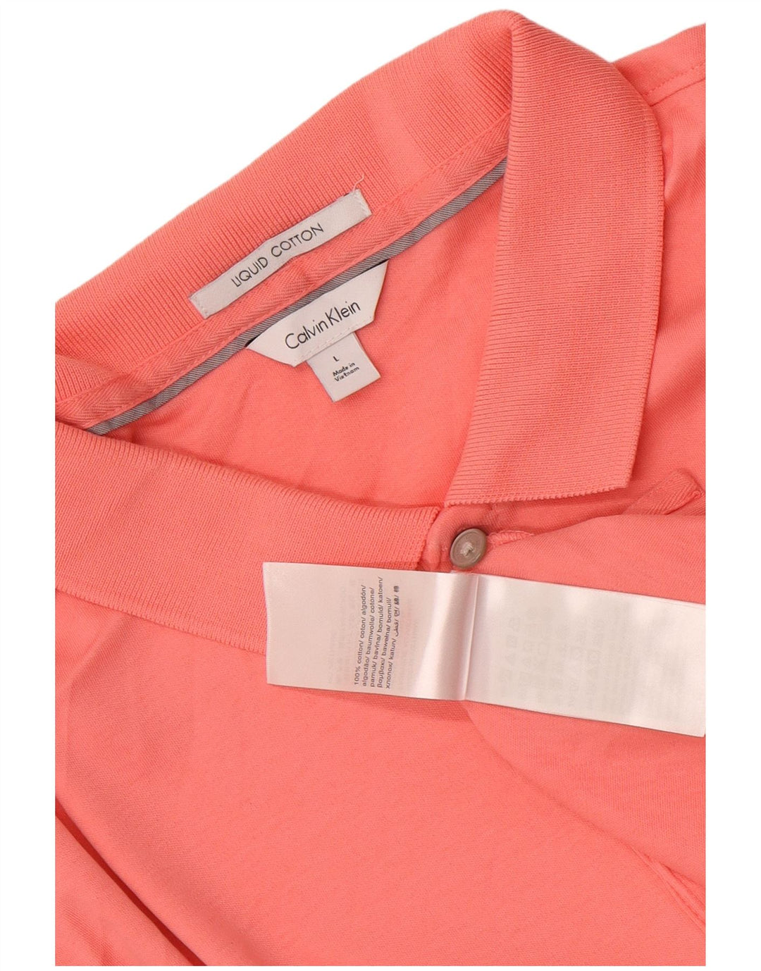 Calvin Klein Herre Polo Shirt Stor Pink Bomuld