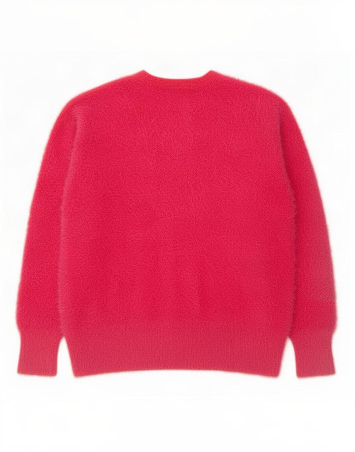 Marks & Spencer Dame V-hals sweater UK 14 Medium Pink Polyamid