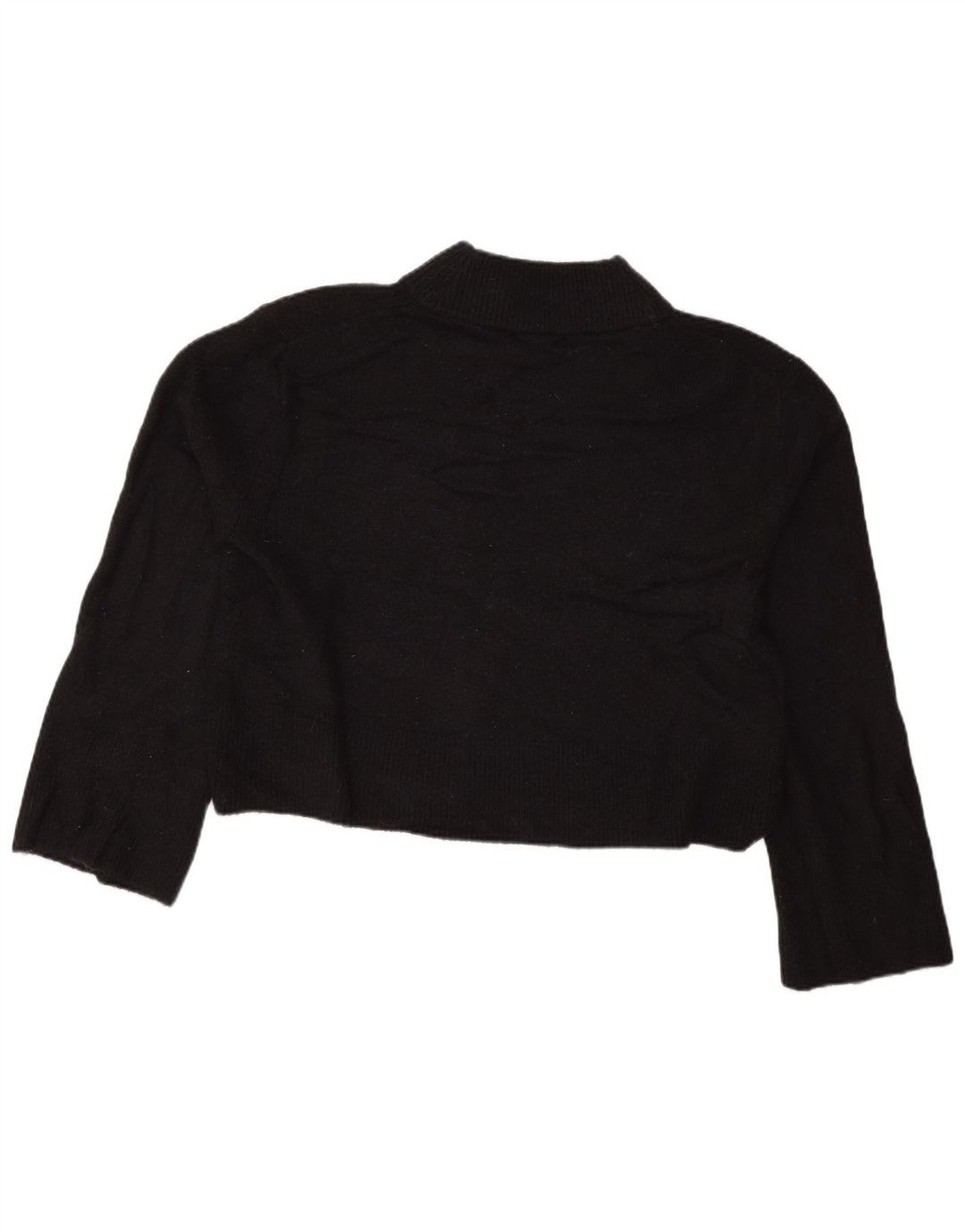 J. CREW Dame Oversized Crop Turtle Neck sweater UK 10 Small Black