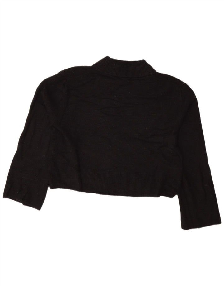 J. CREW Dame Oversized Crop Turtle Neck sweater UK 10 Small Black