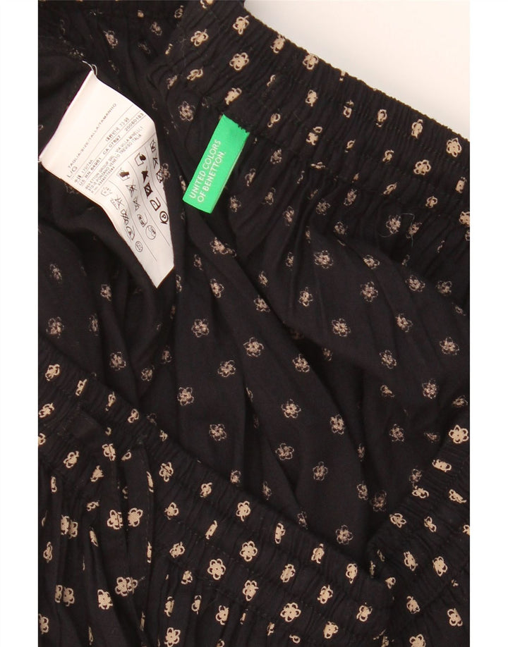 BENETTON Womens Mini Skirt Large W34  Black Floral Viscose