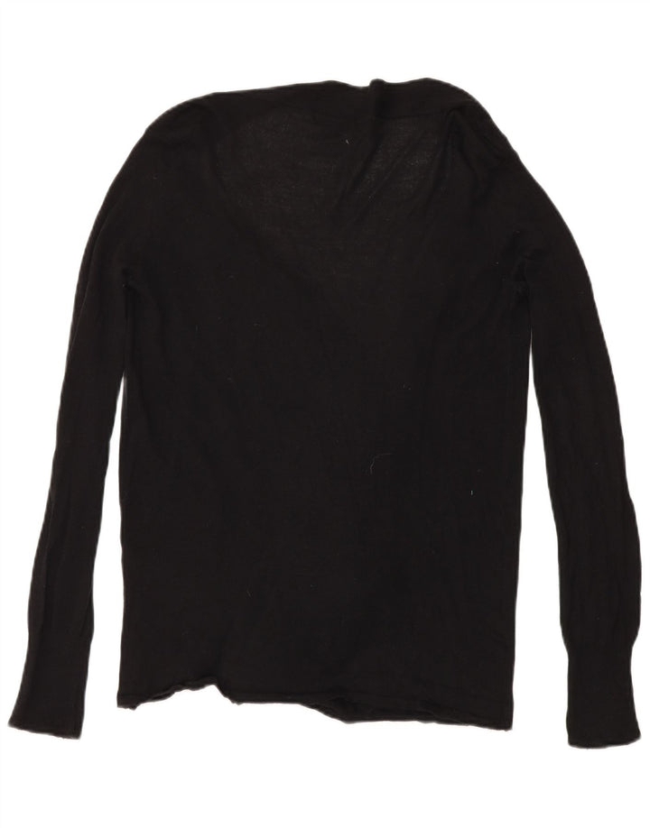 Zara Womens Open Cardigan Sweater UK 12 Medium Sort Bomuld