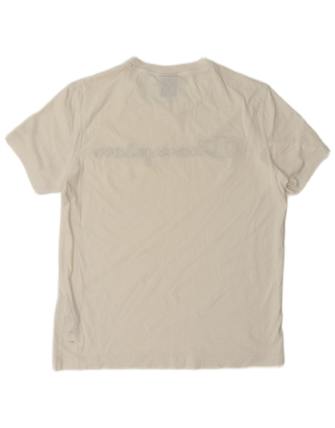Champion Herre Grafisk T-Shirt Top XS Hvid Bomuld