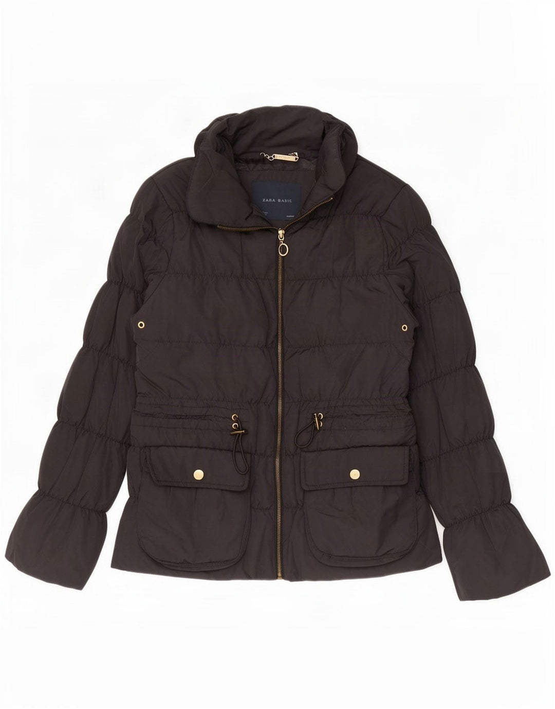 Zara Dame Polstret Jakke UK 14 Large Navy Blue