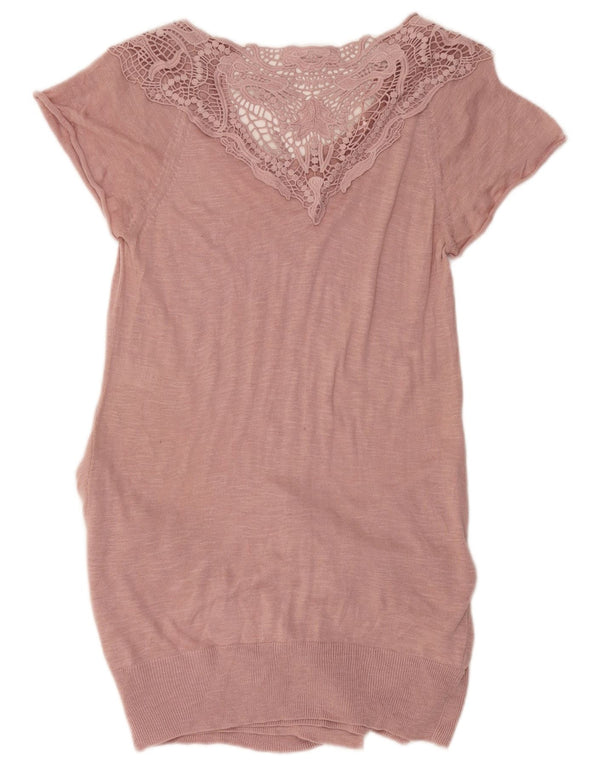 Marks & Spencer Kortærmede Jumperkjole til kvinder UK 14 Medium Pink