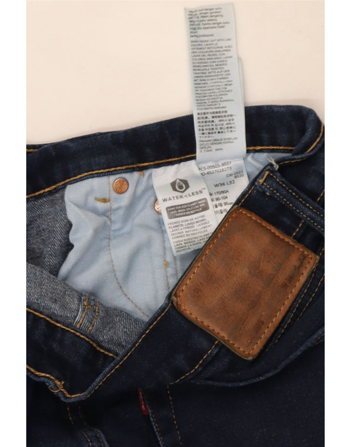 Levi's herre 505 lige jeans W36 L32 marineblå bomuld
