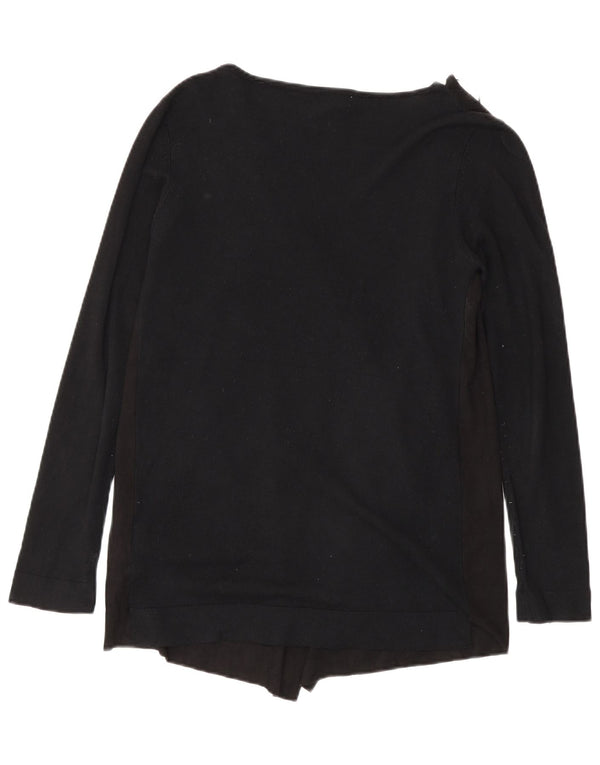 Zara Herre Open Cardigan Sweater UK 10 Small Black Viscose