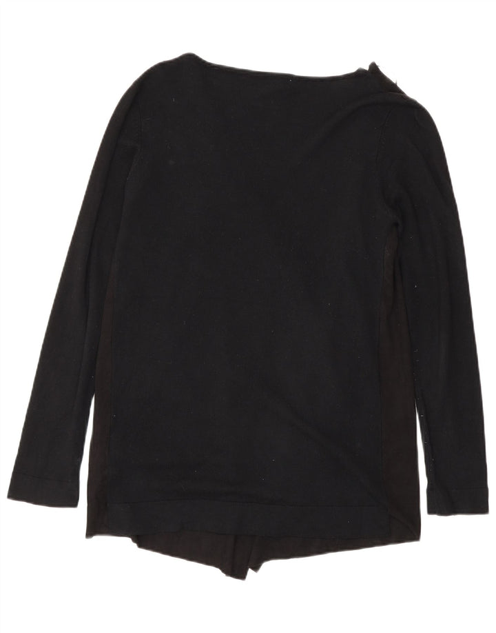 Zara Herre Open Cardigan Sweater UK 10 Small Black Viscose