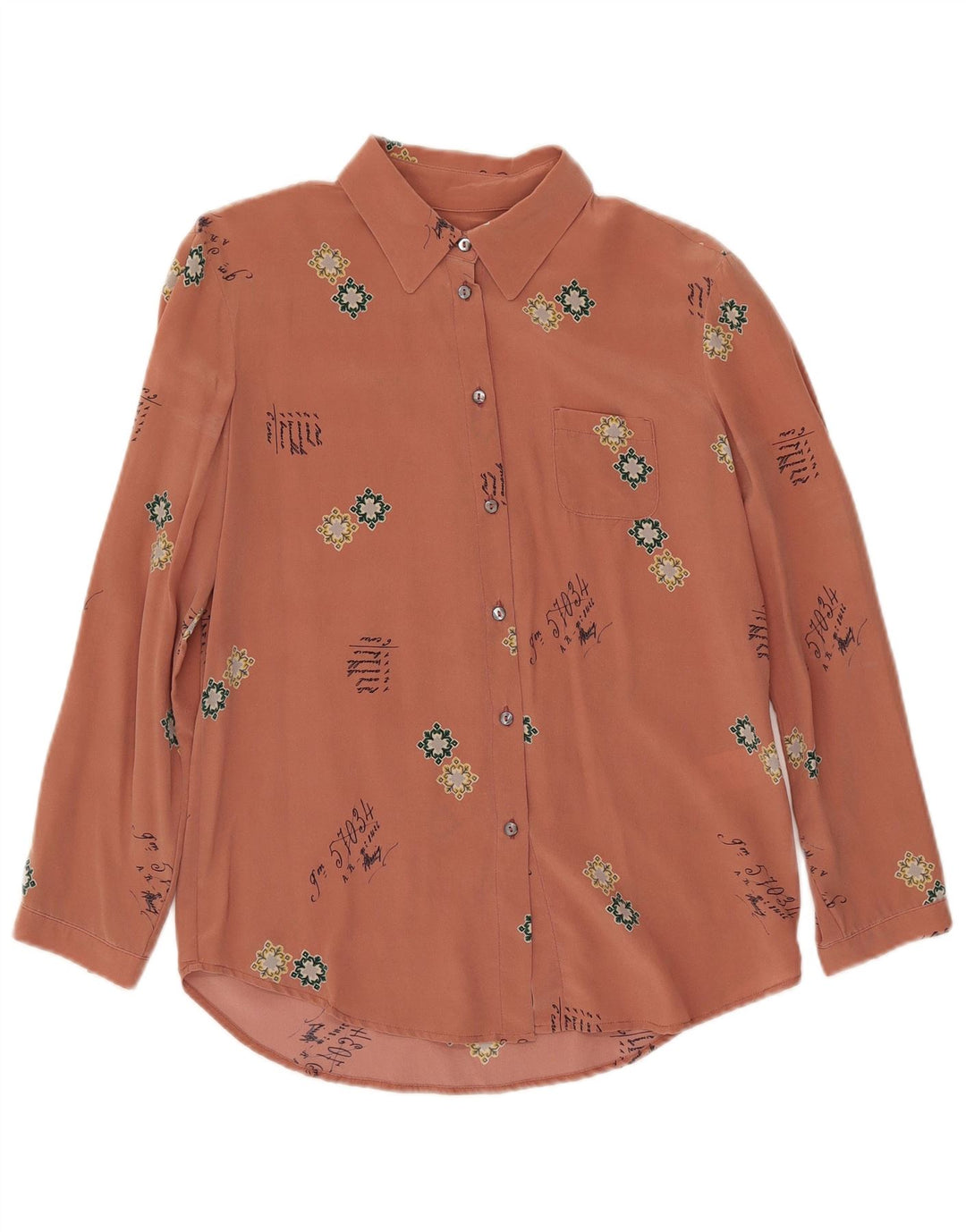 Attic And Barn Kvinder Abstrakt Mønster Skjorte Bluse EU 40 Medium Pink Silke