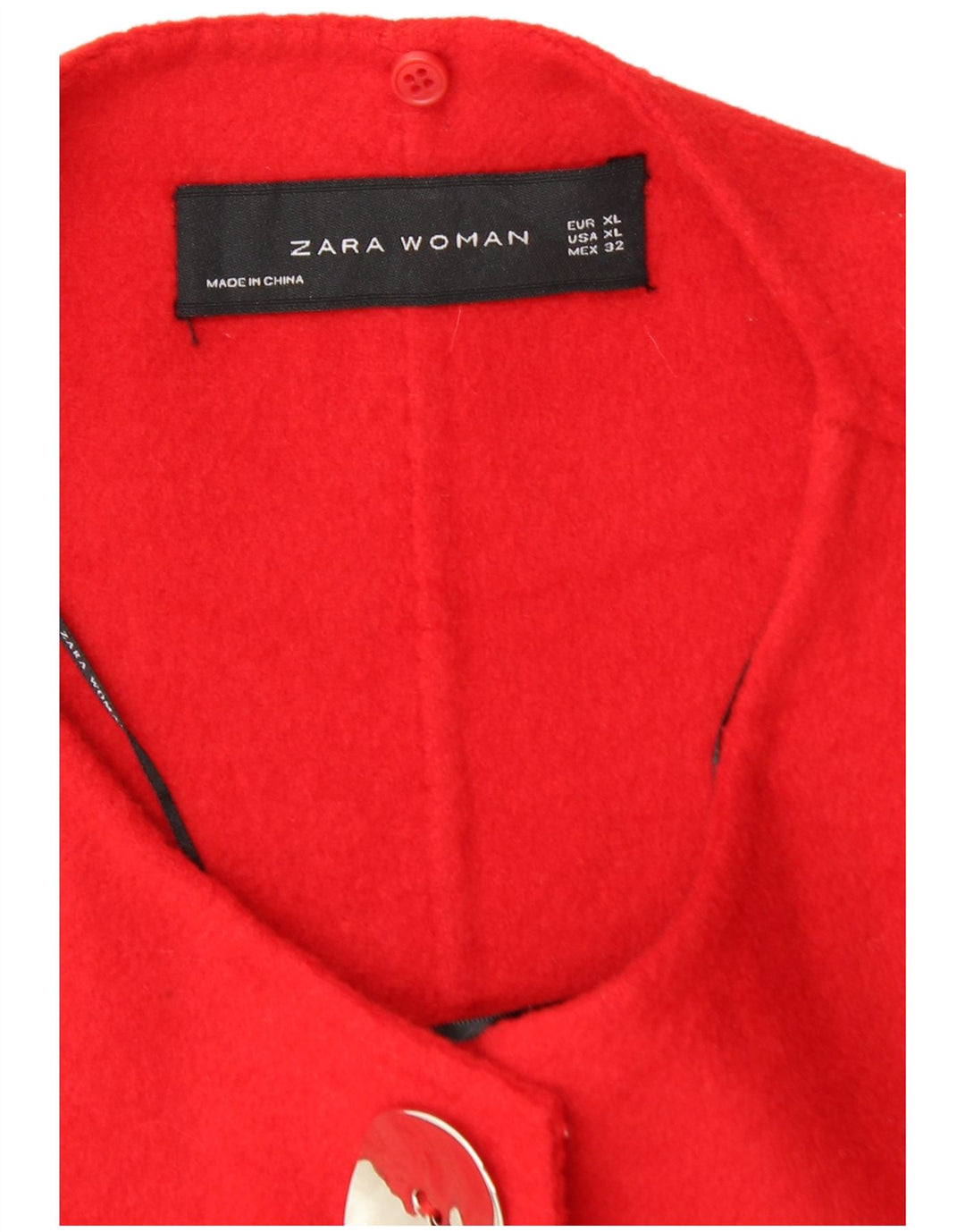 ZARA Womens Oversized Oversized 3/4 Sleeve Overcoat UK 18 XL Red Wool