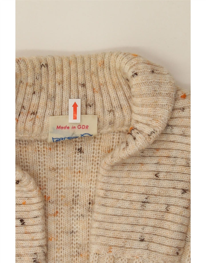 VINTAGE Womens Cardigan Sweater IT 50 XL Beige Flecked Vintage Vintage and Second-Hand Vintage from Messina Hembry 