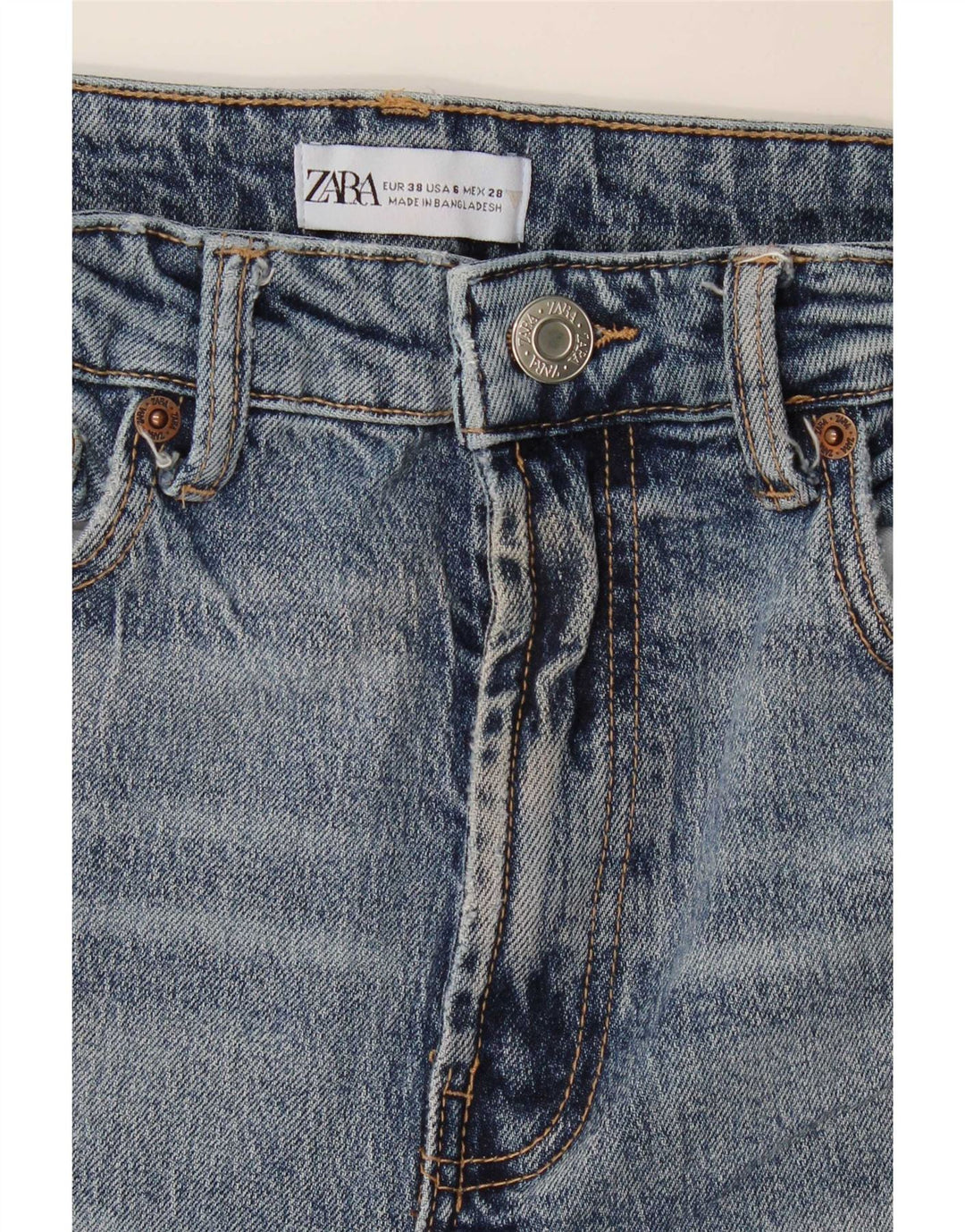 Zara Dame Slim Jeans EU 38 Small W28 L28 Blå Bomuld