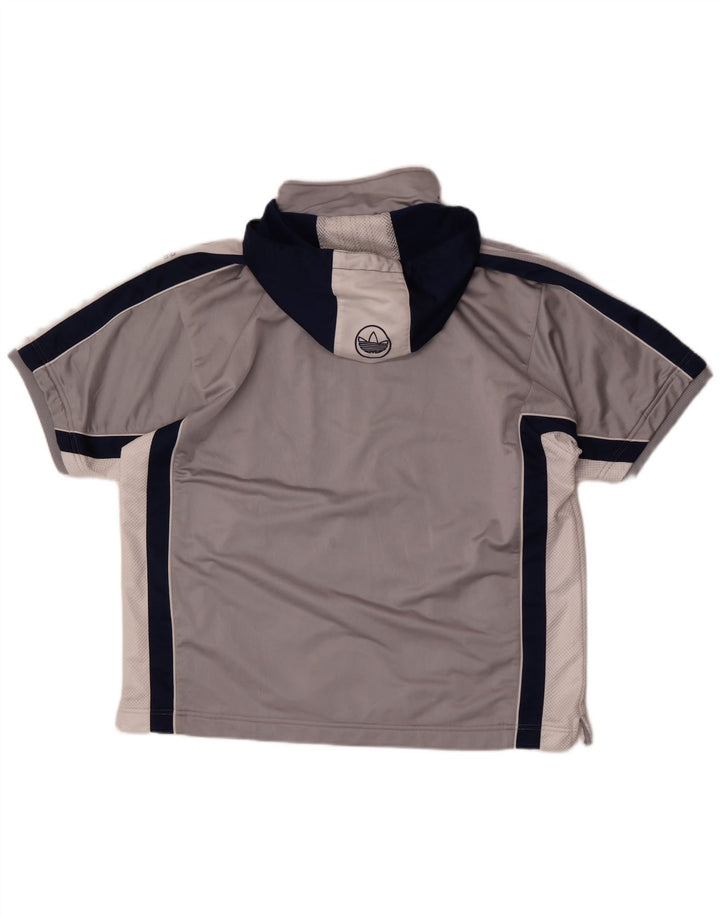 Adidas Herre grafisk træningsdragt topjakke UK 40/42 Medium Grey Colourblock