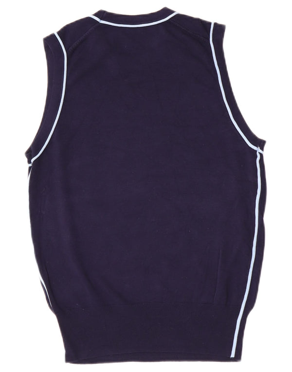 Zara Dame Vest Tank Top UK 12 Medium Navy Blue Viscose