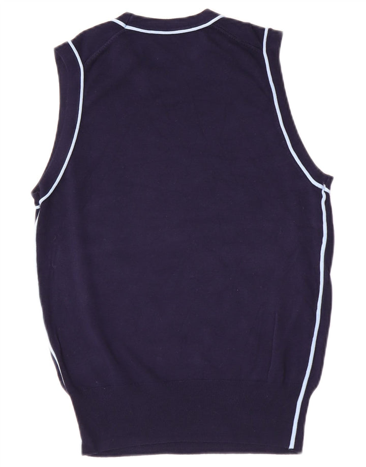 Zara Dame Vest Tank Top UK 12 Medium Navy Blue Viscose