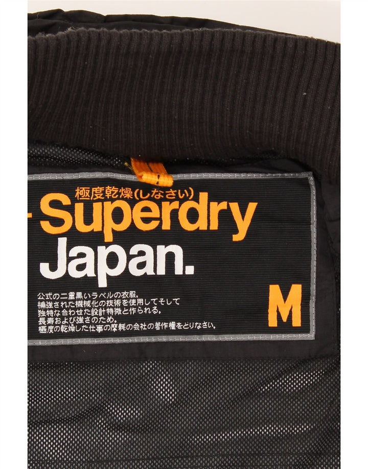SUPERDRY Womens Windbreaker Jacket UK 14 Medium Black Polyester Vintage Superdry and Second-Hand Superdry from Messina Hembry 