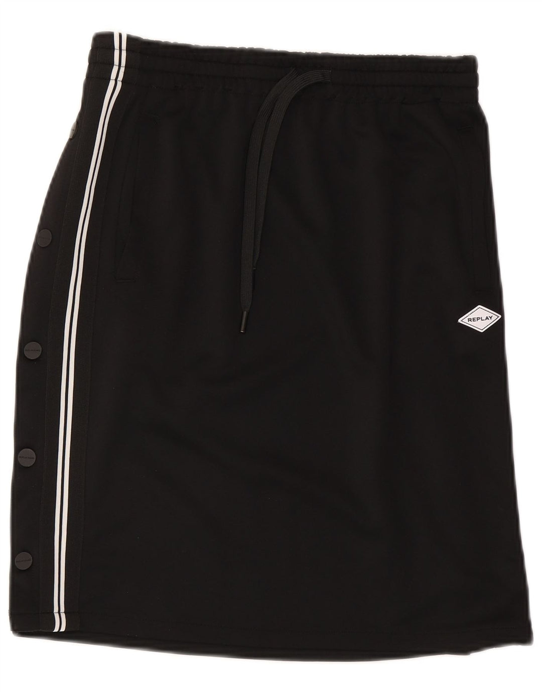 Replay Dame Grafisk Nederdel Small W27 Sort Polyester Sports