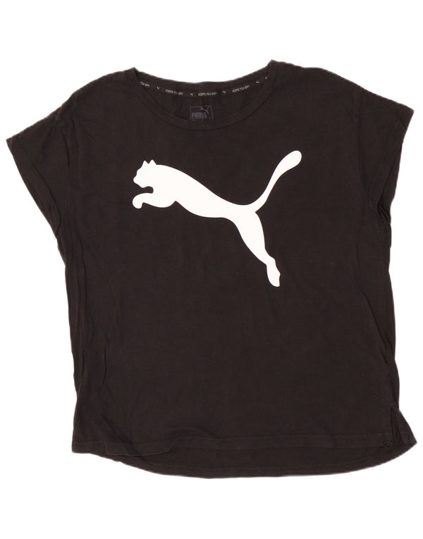Puma Kortærmet Grafisk T-Shirt Top UK 12 Medium Sort