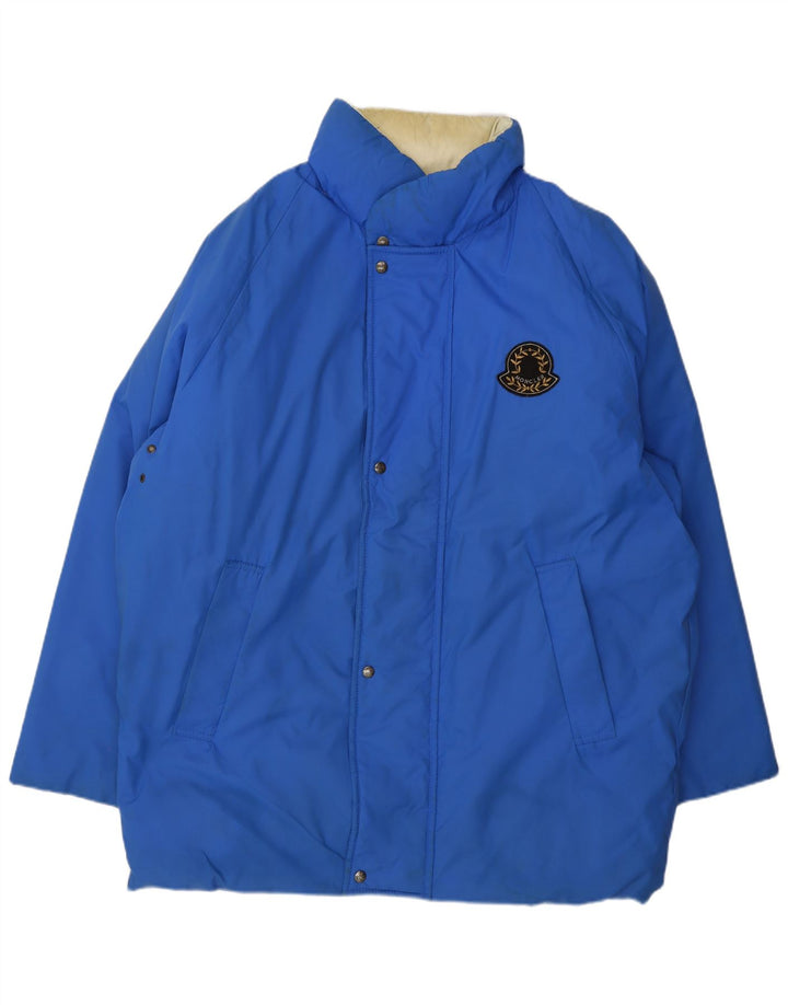 Moncler Herre Hooded Polstret Jakke Størrelse 3 Stor Blå Polyamid