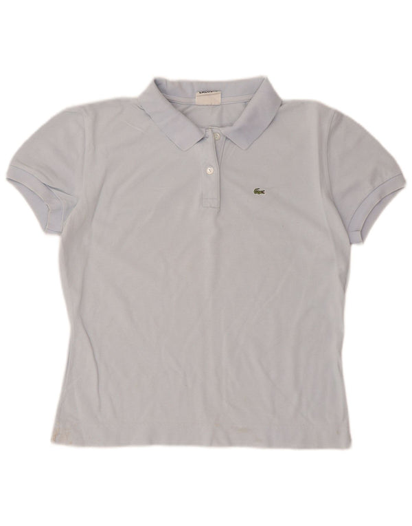 Lacoste Womens Crop Polo Shirt Størrelse 44 Stor Blå Bomuld