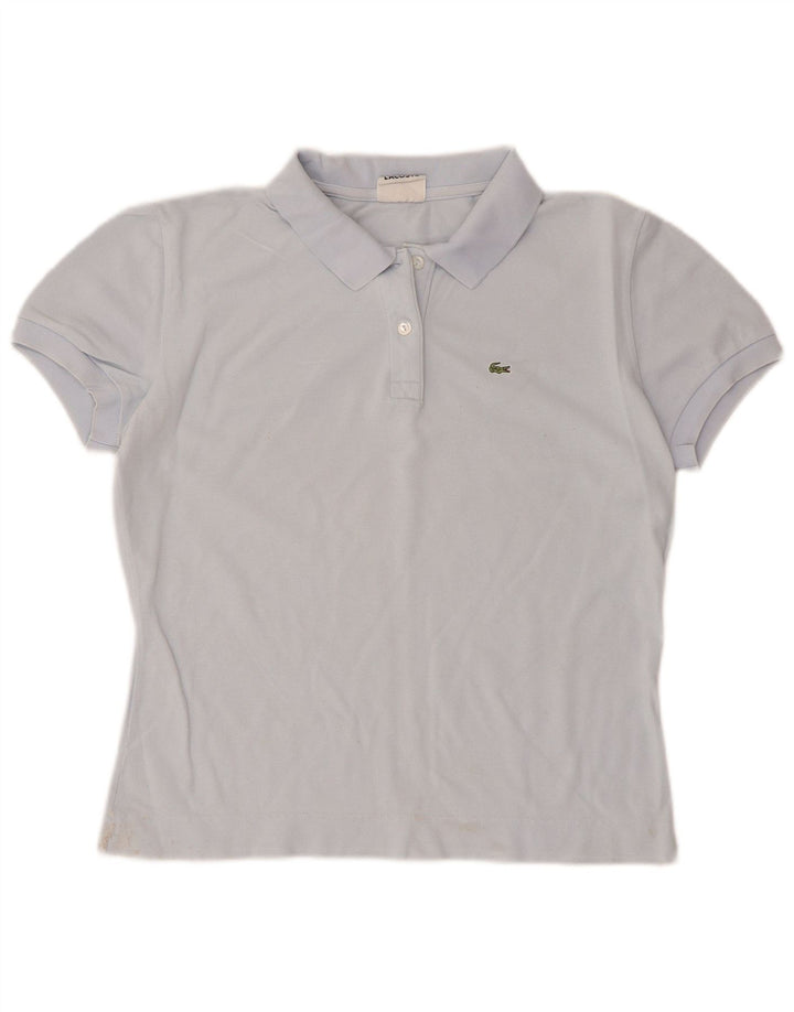 Lacoste Womens Crop Polo Shirt Størrelse 44 Stor Blå Bomuld
