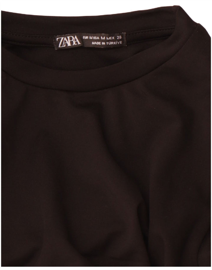 ZARA Langærmet Maxikjole til kvinder UK 12 Medium Sort