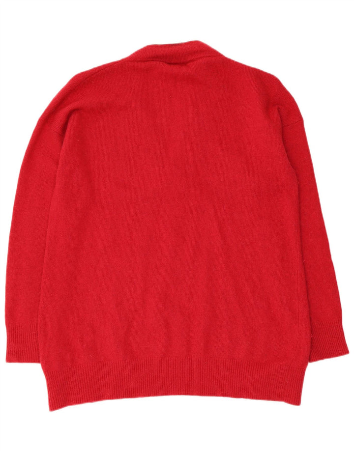 Gant Dame V-hals sweater UK 16 Stor rød polyamid