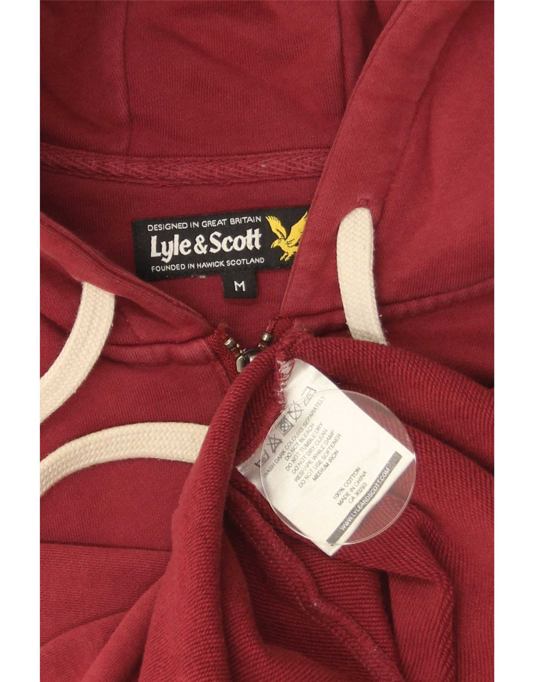 Lyle & Scott Herre hættetrøje med lynlås Medium rød bomuld