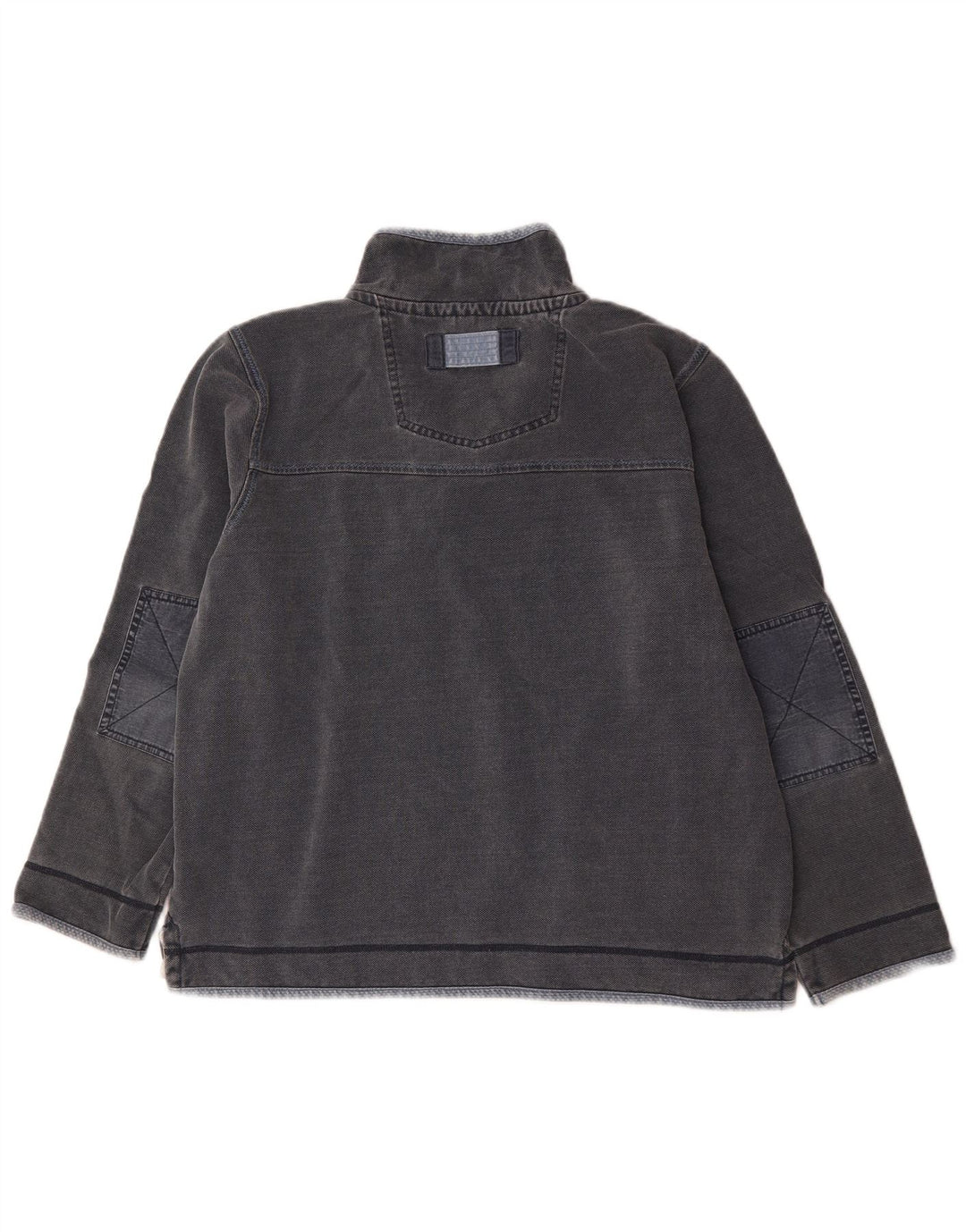 Fat Face Herre Zip Neck Sweatshirt Jumper Stor Grå Bomuld