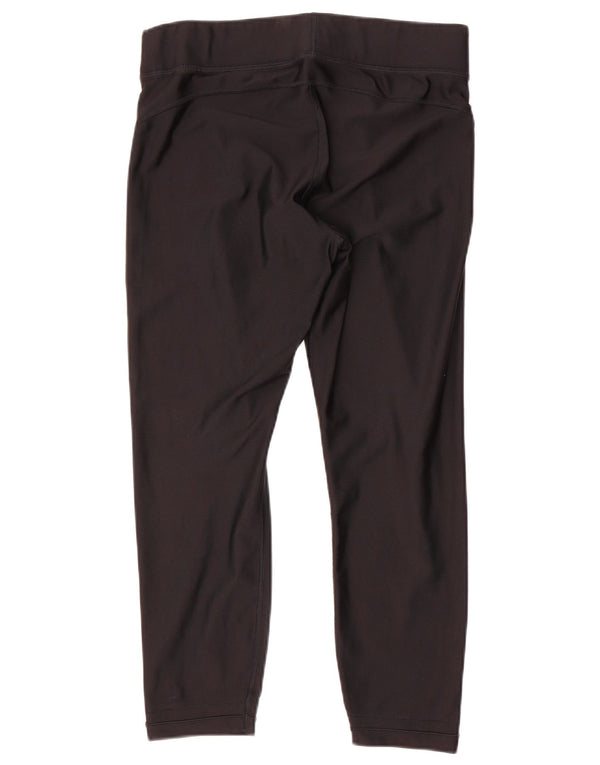 Under Armour Womens Heat Gear Crop Leggings UK 14 Large Black