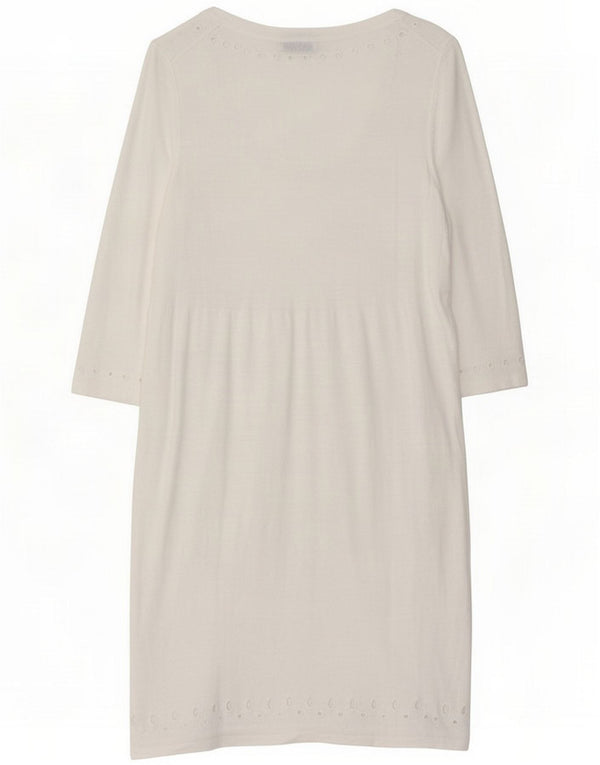 The White Company Womens 3/4 Sleeve Sheath Dress UK 12 Medium Linen