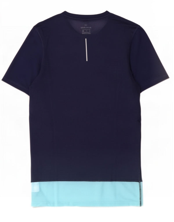 Nike Herre Dri Fit T-shirt Top Small Navy Blue Colourblock