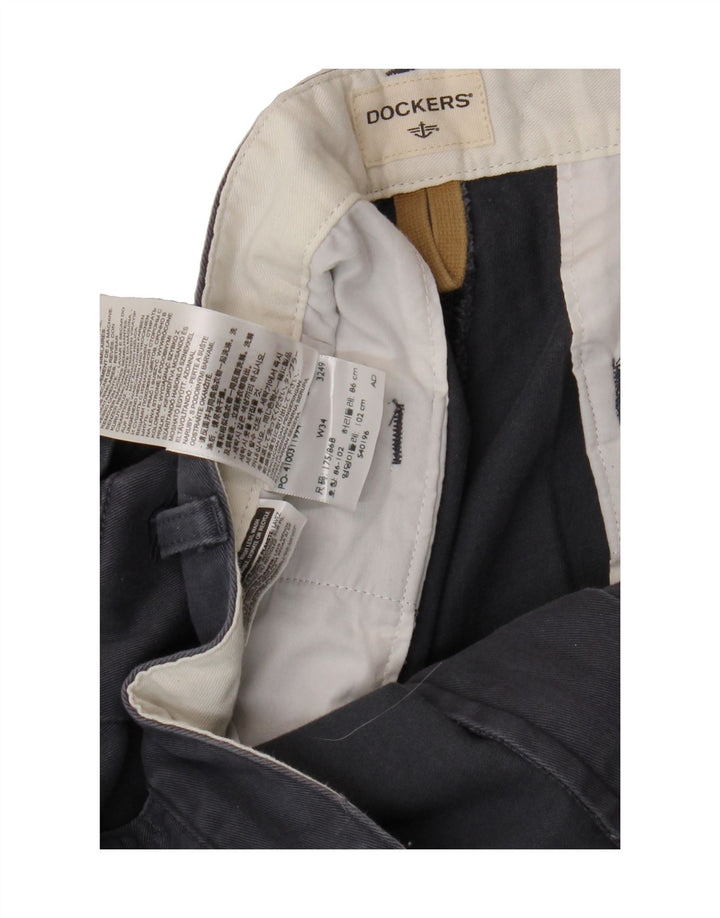 DOCKERS Mens Chino Shorts W34 Large Navy Blue Cotton Vintage Dockers and Second-Hand Dockers from Messina Hembry 