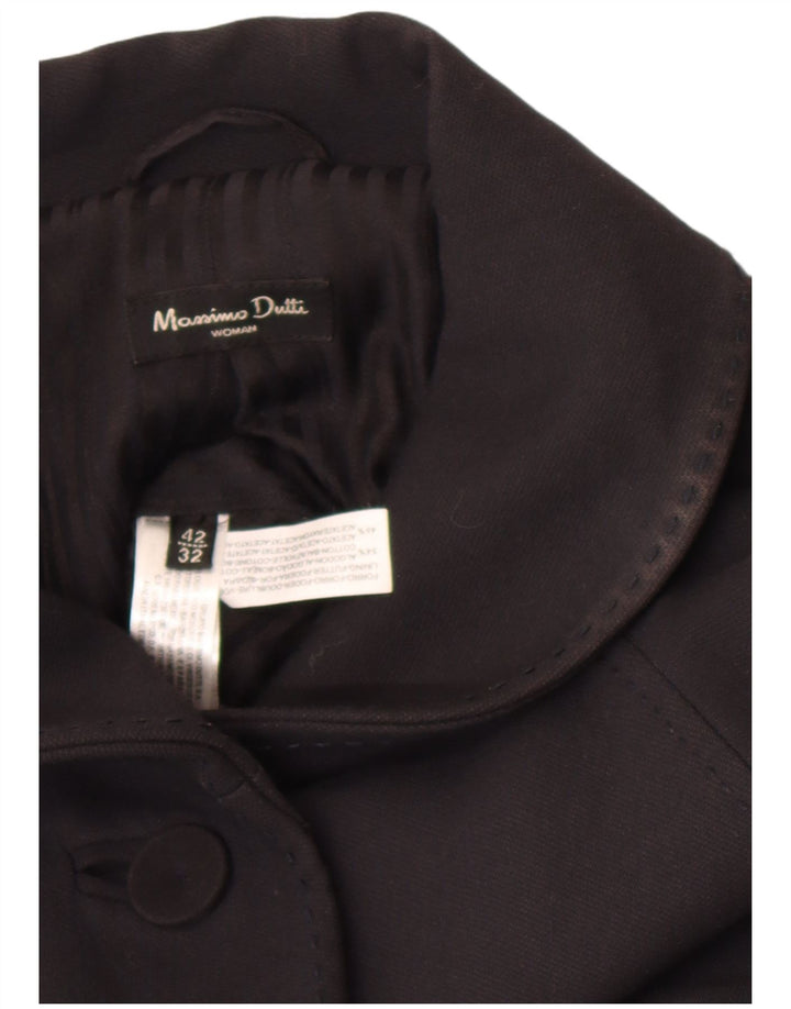 Massimo Dutti Dame Overfrakke EU 42 Stor Sort Bomuld