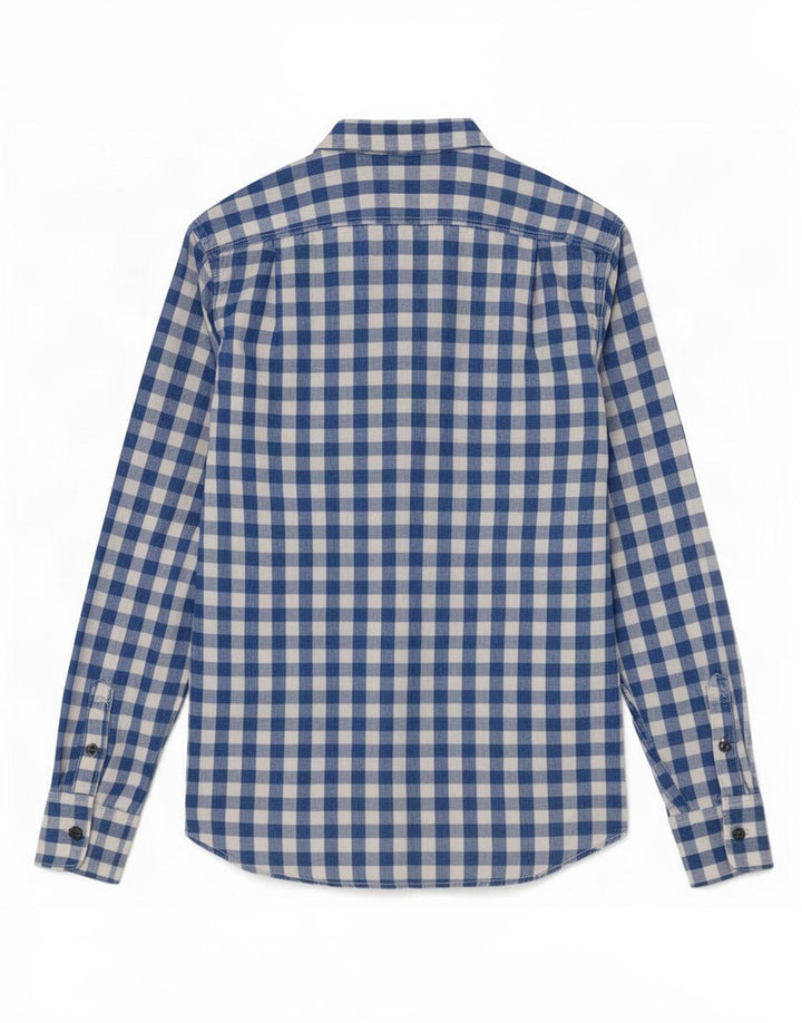 Superdry herreskjorte stor blå Gingham bomuld