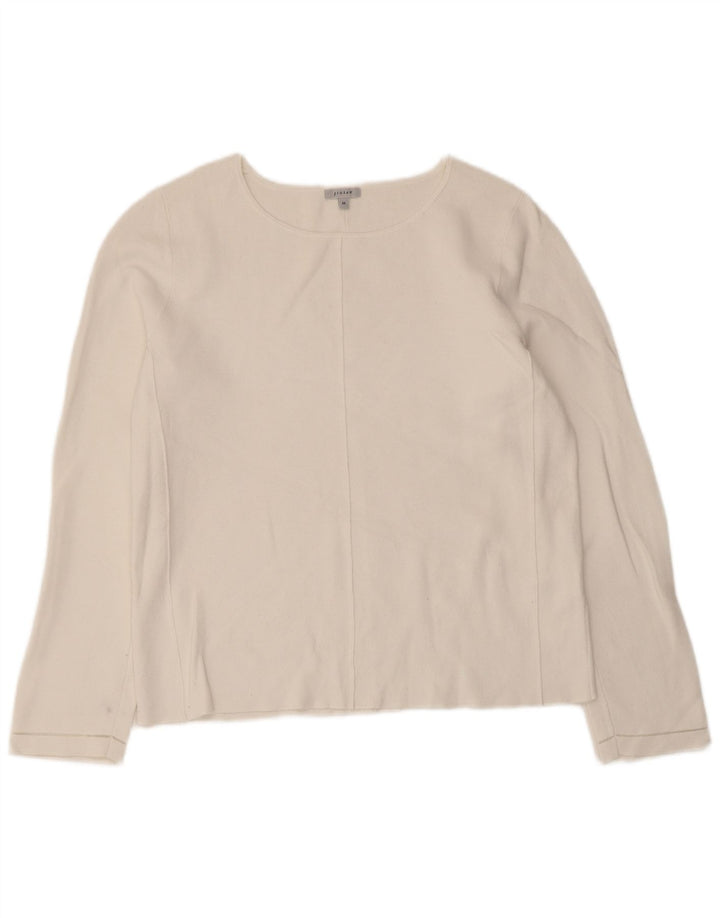 Jigsaw Dame Top Langærmet UK 12 Medium White Viscose