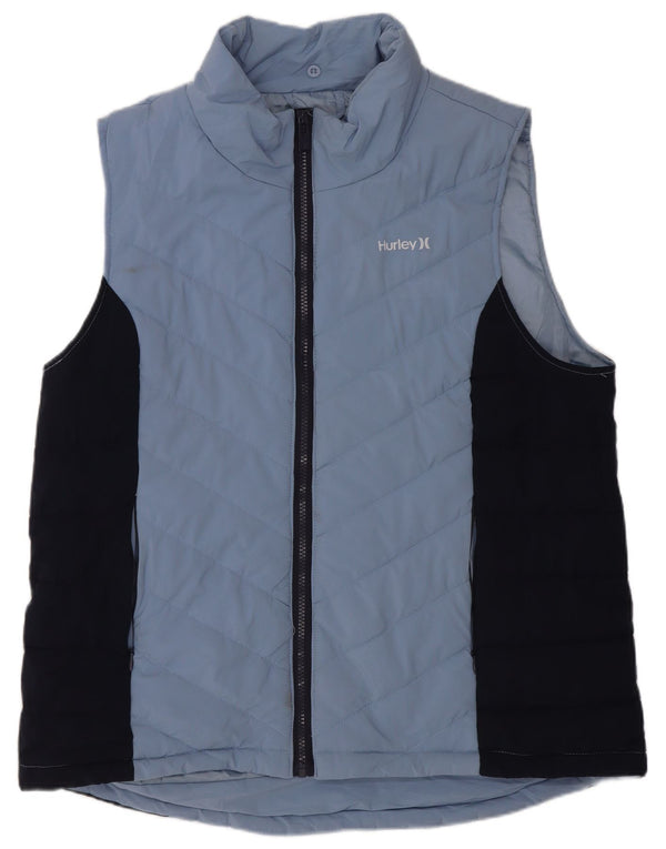 Hurley Mens Polstret Gilet UK 40 Large Blue Colourblock Bomuld