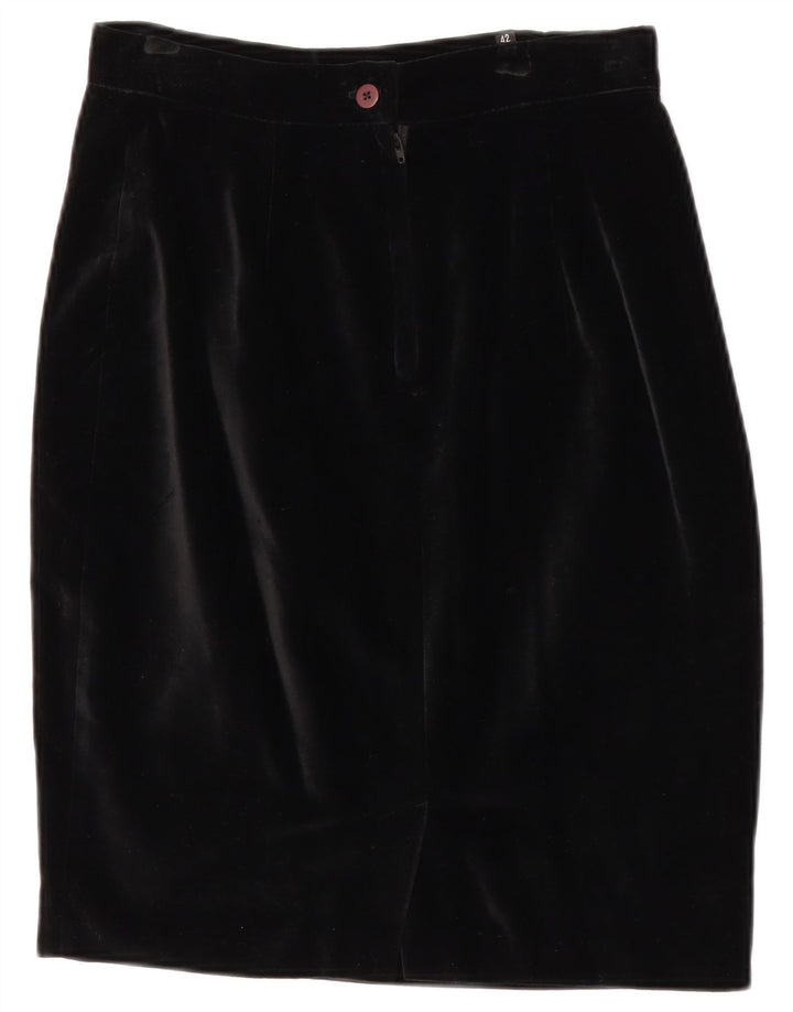 Superior dame 4 knap velour 2 dele nederdel sæt IT 42 Medium W28 Sort