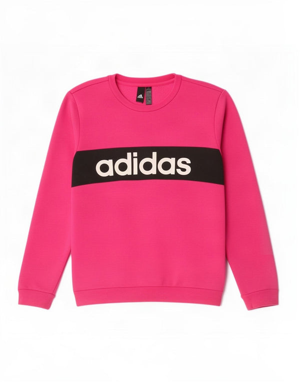 Adidas Graphic Sweatshirt Jumper UK 8/10 Small Pink Colourblock