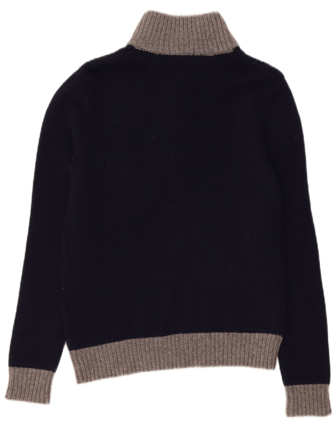 Sun68 Herre Regular Fit Button Neck Jumper Sweater Small Navy Blue Wool