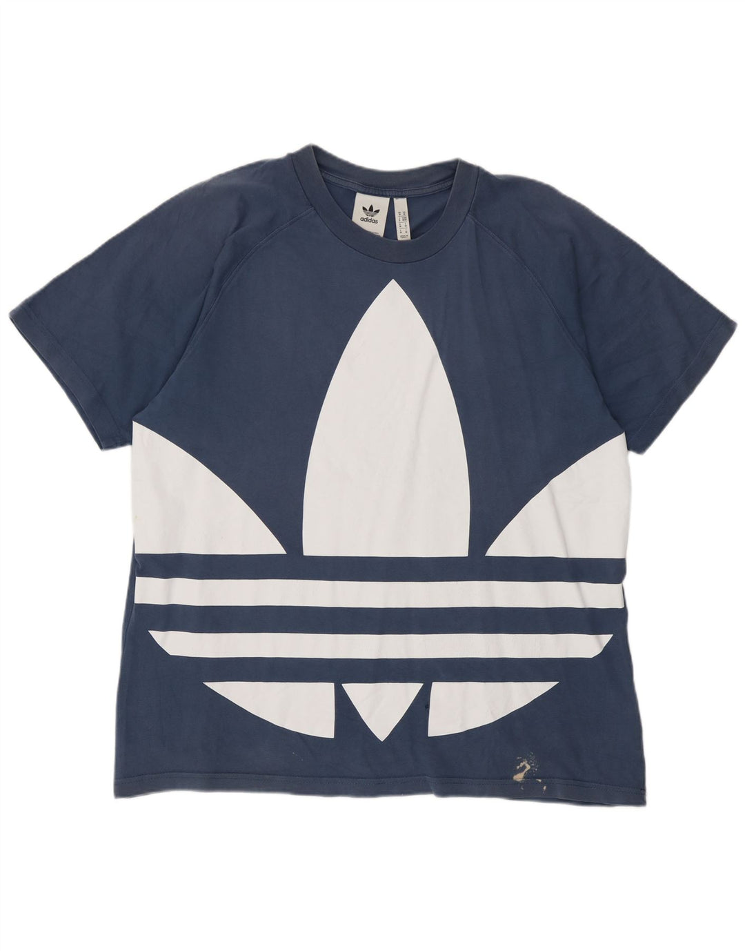 Adidas Grafisk T-shirt top mellemblå bomuld til mænd